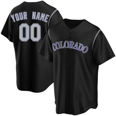 Black Custom Youth Colorado Rockies Alternate Jersey - Replica
