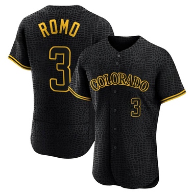 Black Drew Romo Men's Colorado Rockies Snake Skin City Jersey - Authentic Big Tall