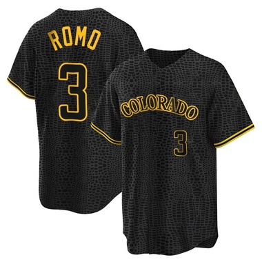 Black Drew Romo Men's Colorado Rockies Snake Skin City Jersey - Replica Big Tall