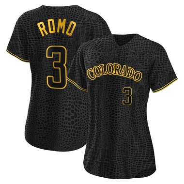 Black Drew Romo Women's Colorado Rockies Snake Skin City Jersey - Replica Plus Size