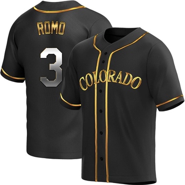 Black Golden Drew Romo Men's Colorado Rockies Alternate Jersey - Replica Big Tall