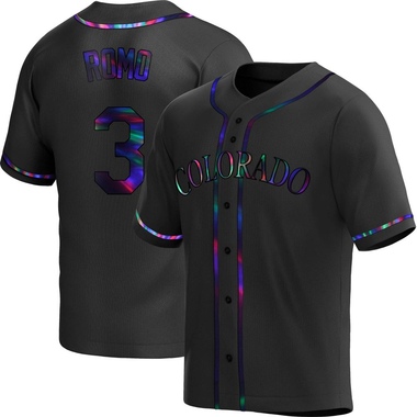 Black Holographic Drew Romo Youth Colorado Rockies Alternate Jersey - Replica