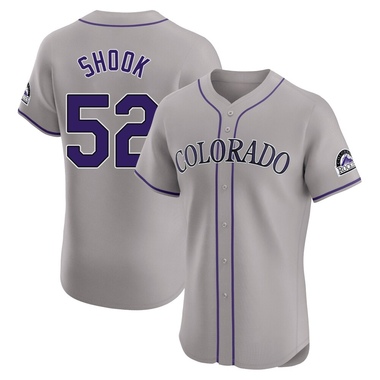 Gray TJ Shook Men's Colorado Rockies Road Jersey - Elite Big Tall