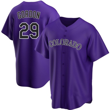 Purple Tanner Gordon Men's Colorado Rockies Alternate Jersey - Replica Big Tall