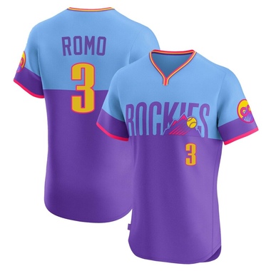 Purple/Light Drew Romo Men's Colorado Rockies Blue 2025 City Connect Jersey - Elite Big Tall