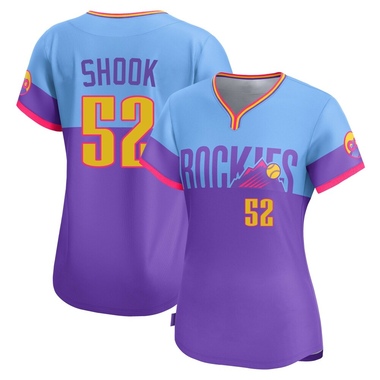 Purple/Light TJ Shook Women's Colorado Rockies Blue 2025 City Connect Jersey - Limited Plus Size
