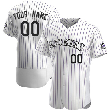 White Custom Men's Colorado Rockies Home Jersey - Authentic Big Tall