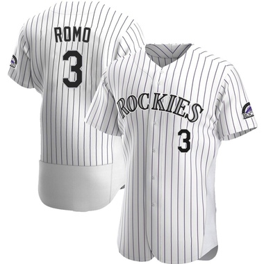 White Drew Romo Men's Colorado Rockies Home Jersey - Authentic Big Tall