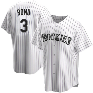 White Drew Romo Men's Colorado Rockies Home Jersey - Replica Big Tall
