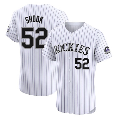 White TJ Shook Men's Colorado Rockies Home Jersey - Elite Big Tall